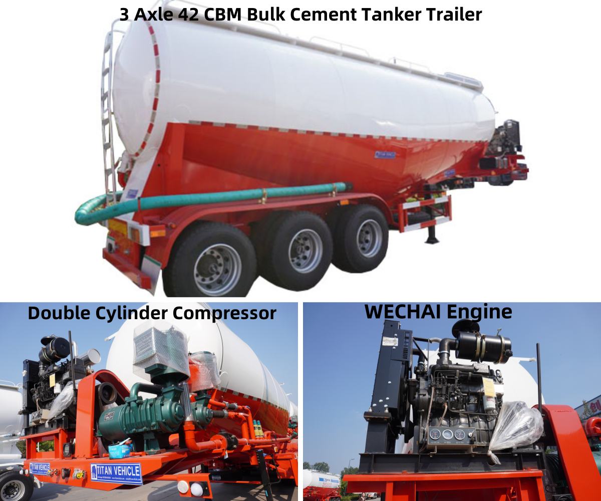 Bulk Cement Tanker Semi Trailer in Djibouti