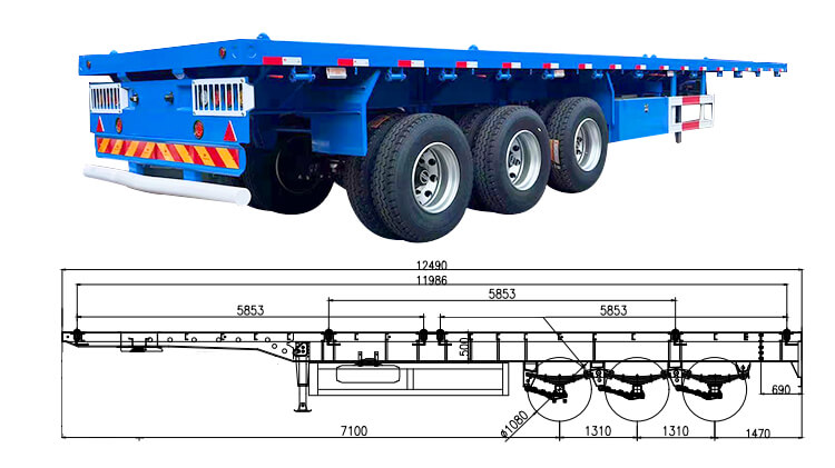 Flatbed Tractor Trailer | Flatbed Truck Trailer for Sale in Djibouti