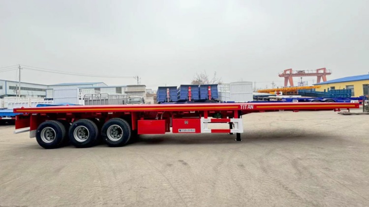 Tri Axle 60 Ton Flat Bed Trailer For Sale Near Me In Djibouti