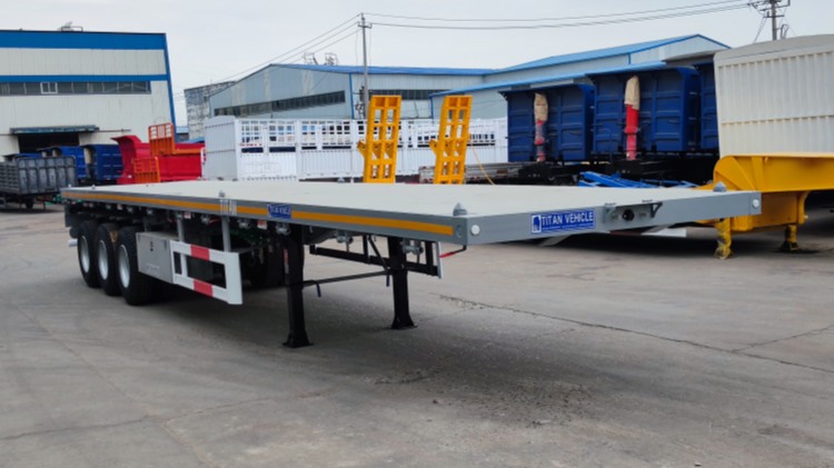 3 Axle 40 Ft Flatbed Trailers For Semi Trucks In Djibouti