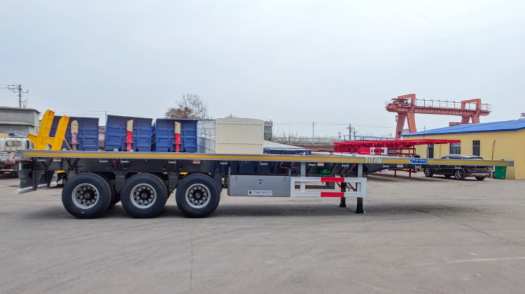 3 Axle 40 Ft Flatbed Trailers For Semi Trucks In Djibouti