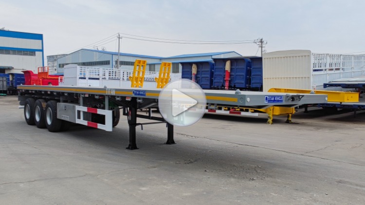 3 Axle 40 Ft Flatbed Trailers For Semi Trucks In Djibouti