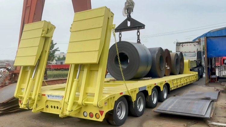 4 Axles 150 Tons Heavy Load Low Bed Trailers In Djibouti