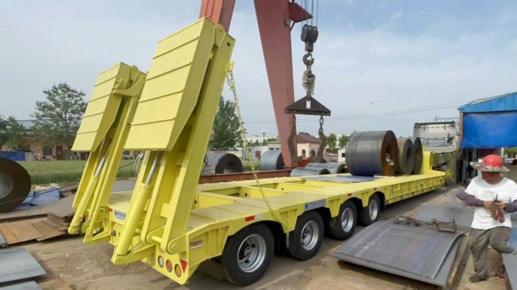 4 Axles 150 Tons Heavy Load Low Bed Trailers In Djibouti