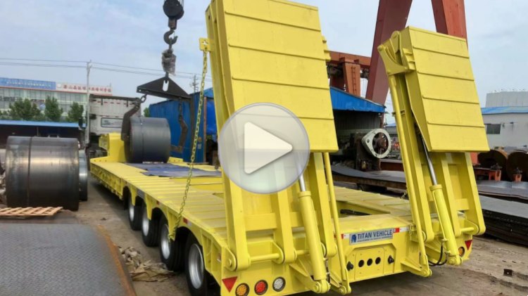 4 Axles 150 Tons Heavy Load Low Bed Trailers In Djibouti