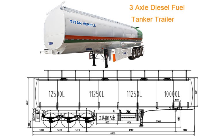 Diesel Fuel Tanker Trailer with Fuel Tank for Sale in Djibouti