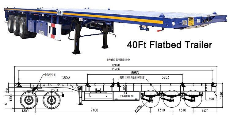 Three Axle Flat Bed Trailers for Sale Near Me in Djibouti